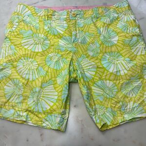 Lilly Pulitzer Lime Green and Aqua Women's Shorts